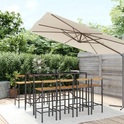 Vidaxl - Ensemble de bar jardin 9 pcs noir poly rotin/bois massif acacia