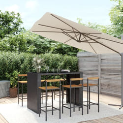 Vidaxl - Ensemble de bar jardin 7 pcs noir poly rotin/bois massif acacia