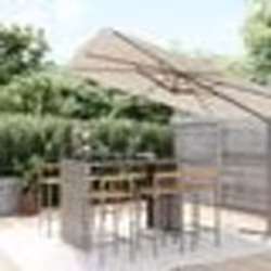 vidaXL Ensemble de bar jardin 7 pcs gris poly rotin/bois massif acacia