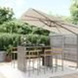 vidaXL Ensemble de bar jardin 7 pcs gris poly rotin/bois massif acacia