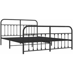 Cadre De Lit Métal Sans Matelas Avec Pied De Lit Noir 183x213cm Vidaxl