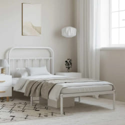 vidaXL Cadre de lit métal - Blanc - 100 x 200 cm