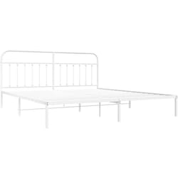 Cadre de lit métal sans matelas et tête de lit blanc 193x203 cm Vidaxl