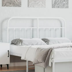 vidaXL Tête de lit métal blanc 135 cm