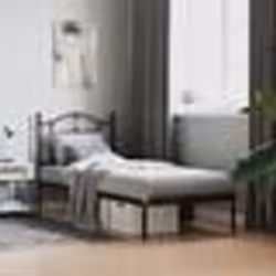 vidaXL Cadre de lit métal sans matelas avec tête de lit noir 80x200 cm - 80 x 200 cm