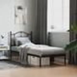 vidaXL Cadre de lit métal sans matelas avec tête de lit noir 80x200 cm - 80 x 200 cm