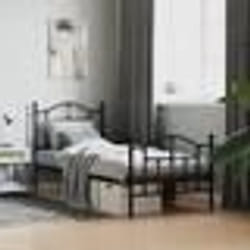 vidaXL Cadre de lit métal sans matelas avec pied de lit noir 90x200 cm - 180 x 200 cm