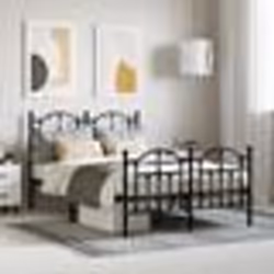 vidaXL Cadre de lit métal sans matelas avec pied de lit noir 120x190cm - 120 x 190 cm