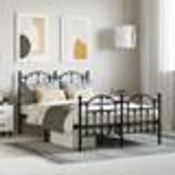 vidaXL Cadre de lit métal sans matelas avec pied de lit noir 120x190cm - 120 x 190 cm