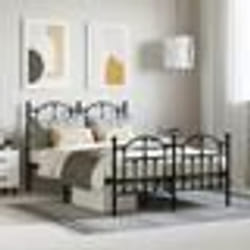 vidaXL Cadre de lit métal sans matelas avec pied de lit noir 120x200cm - 120 x 200 cm