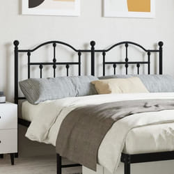 vidaXL Tête de lit métal noir 140 cm