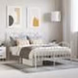 vidaXL Cadre de lit métal sans matelas et pied de lit blanc 120x200 cm - 120 x 200 cm