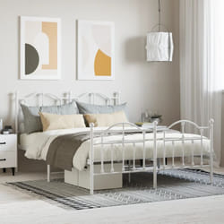 Vidaxl - Cadre de lit métal avec tête de lit/pied de lit blanc 140x190cm
