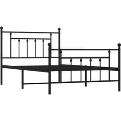 Vidaxl - Cadre de lit métal sans matelas et pied de lit noir 100x200 cm