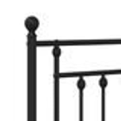 vidaXL Cadre de lit métal sans matelas avec pied de lit noir 135x190cm - 135 x 190 cm