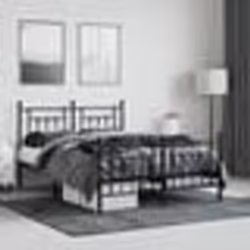 vidaXL Cadre de lit métal sans matelas avec pied de lit noir 140x190cm - 180 x 200 cm