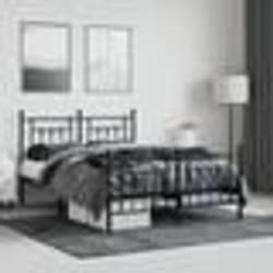 vidaXL Cadre de lit métal sans matelas avec pied de lit noir 140x190cm - 180 x 200 cm