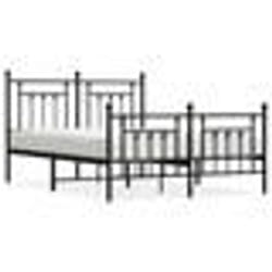 vidaXL Cadre de lit métal sans matelas avec pied de lit noir 150x200cm - 180 x 200 cm