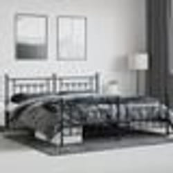 vidaXL Cadre de lit métal sans matelas avec pied de lit noir 200x200cm - 200 x 200 cm