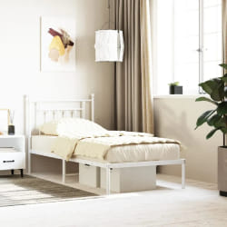 vidaXL Cadre de lit métal 80x200 cm - Blanc