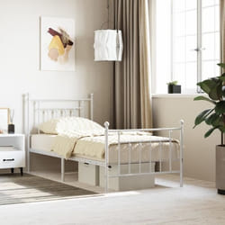 vidaXL Cadre de lit métal avec tête de lit-pied de lit blanc 90x190 cm 353596