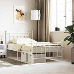 Vidaxl - Cadre de lit métal avec tête de lit/pied de lit blanc 107x203cm