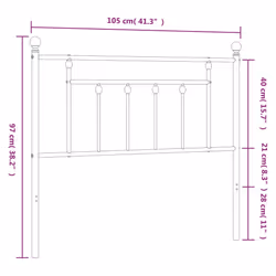 vidaXL Tête de lit métal blanc 100 cm