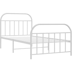 Vidaxl - Cadre de lit métal sans matelas et pied de lit blanc 107x203 cm