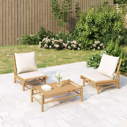 Savourez une tasse de café ou de thé par beau temps dans votre espace extérieur sur ces élégantes chaises de jardin en bambou ...