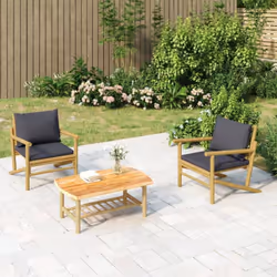 Savourez une tasse de café ou de thé par beau temps dans votre espace extérieur autour de cette table basse de jardin en bamb ...
