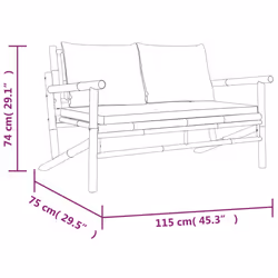VidaXL 363464 banc de jardin Bambou - Vue supplémentaire 6