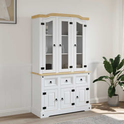 Vidaxl - Buffet haut Corona blanc 112x43x196 cm bois massif pin mexicain