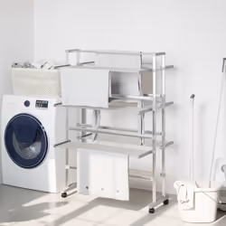 Ce séchoir à linge à 3 niveaux est un choix idéal pour les familles disposant d'un espace de séchage limité ! Cadre stable :  ...