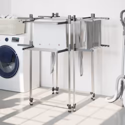 Ce séchoir à linge à 2 niveaux est un choix idéal pour les familles disposant d'un espace de séchage limité ! Cadre stable :  ...