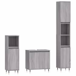 VidaXL 3187787, Gris, Chêne, Métal, Bois, 580 mm, 330 mm, 600 mm, 3 pièce(s)