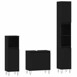 VidaXL 3187790, Noir, Métal, Bois, 580 mm, 330 mm, 600 mm, 3 pièce(s)