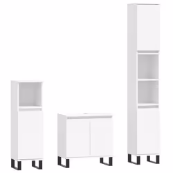 VidaXL 3187797, Blanc, Métal, Bois, 580 mm, 330 mm, 600 mm, 3 pièce(s)