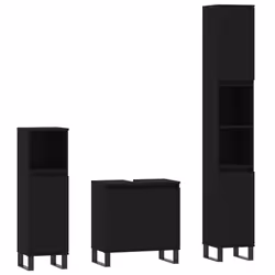 VidaXL 3187798, Noir, Métal, Bois, 580 mm, 330 mm, 600 mm, 3 pièce(s)