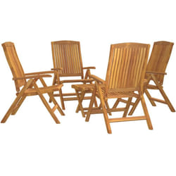 Salon De Jardin 5 Pcs Bois Massif De Teck Vidaxl