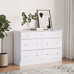 Cette commode en bois, au look intemporel, est conçue pour être un excellent supplément à votre maison. Bois de pin massif :  ...