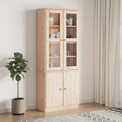 Vitrine en verre alta 77x35x186,5 cm bois de pin massif Vidaxl