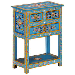 vidaXL Buffet turquoise 55x30x76 cm bois massif de manguier meuble de rangement meuble de rangement de cuisine meuble de 355011