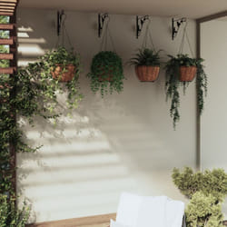 vidaXL Supports de panier suspendu avec jardinières 4 pcs noir acier