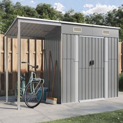 Vidaxl - Abri de jardin avec toit prolongé gris clair 277x110,5x181 cm