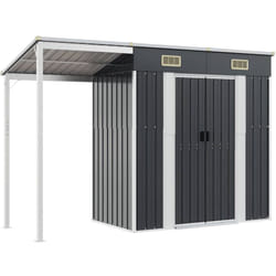 Vidaxl - Abri de jardin avec toit prolongé anthracite 277x110,5x181 cm