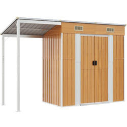 Vidaxl - Abri de jardin avec toit prolongé marron clair 277x110,5x181 cm