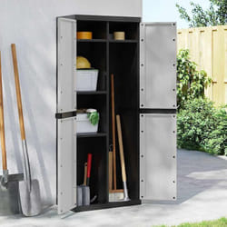 Vidaxl - Armoire de rangement d'extérieur gris et noir 65x37x165 cm pp