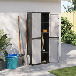 Vidaxl - Armoire de rangement d'extérieur gris et noir 65x37x165 cm pp