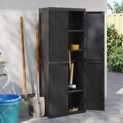 Vidaxl - Armoire de rangement d'extérieur noir 65x37x165 cm pp