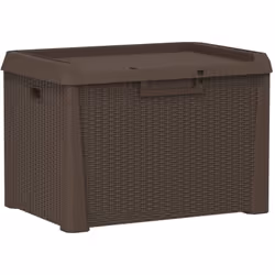 Cette boîte de rangement de jardin à l'aspect de rotin est idéale pour ranger vos coussins, oreillers, couvertures, et autres ...